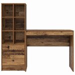 vidaXL Bureau avec rangement 2 Pièces Bois Ancien 90 x 40 x 76 cm
