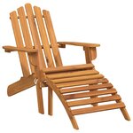 vidaXL Chaise de jardin Adirondack et repose-pied Bois d'acacia massif