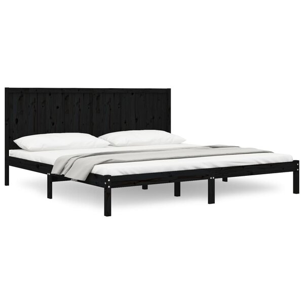 vidaXL Cadre de lit sans matelas noir 200x200 cm bois massif de pin