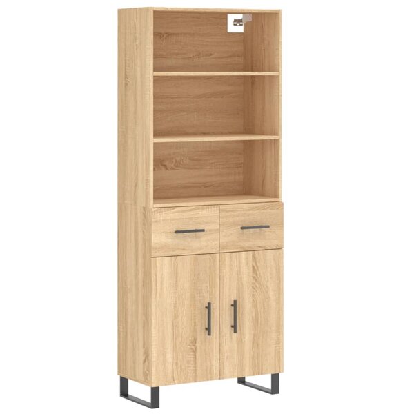vidaXL Buffet haut Chêne sonoma 69 5x34x180 cm Bois d'ingénierie