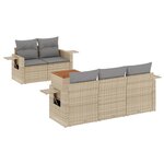 vidaXL Salon de jardin avec coussins 6 Pièces beige résine tressée