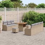 vidaXL Ensemble de canapé de jardin 10 Pièces Beige et Gris clair