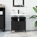 vidaXL Armoire lavabo de salle de bain noir 60x30x60 cm