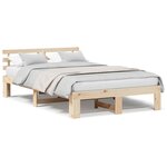vidaXL Cadre de lit Marron 120 x 190 cm Bois de pin massif