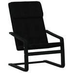 vidaXL Chaise de relaxation avec repose-pied Noir Tissu