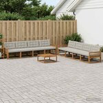 vidaXL Ensemble de canapés d'extérieur 9 Pièces Naturel et gris clair