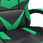 vidaXL Chaise de jeu pivotante Noir et vert Similicuir