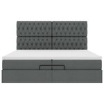VidaXL Cadre de lit ottoman avec matelas gris foncé 200x200cm tissu