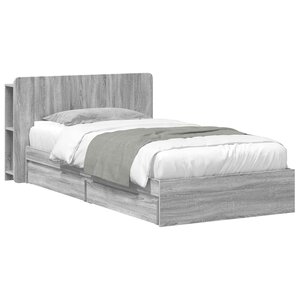 vidaXL Cadre de lit avec rangement Sonoma gris 100 x 200 cm