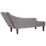 vidaXL Fauteuil long avec accoudoir droit taupe tissu