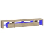 vidaXL Meuble TV avec lumières LED Chêne sonoma 260x36 5x40 cm