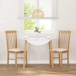 vidaXL Chaises à manger coussins 2 Pièces bois massif caoutchouc