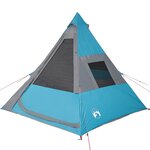 vidaXL Tente de camping tipi 7 personnes bleu imperméable