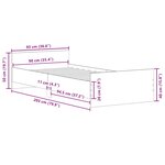 vidaXL Cadre de lit sans matelas vieux bois 90x200 cm bois ingénierie