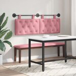 vidaXL Tête de lit suspendue Avec lumière LED Rose Velours