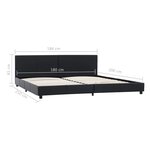 vidaXL Cadre de lit Noir Similicuir 180 x 200 cm