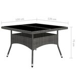 vidaXL Ensemble à manger de jardin 9 Pièces Résine tressée et verre Gris