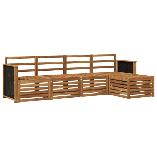 vidaXL Ensemble de canapés d'extérieur 5 Pièces Naturel