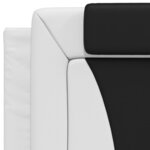 vidaXL Cadre de lit avec tête de lit blanc et noir 90x190cm similicuir