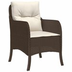 vidaXL Ensemble de salle à manger pour jardin 7 Pièces Marron Poly rotin