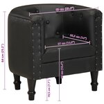 vidaXL Chaise cabriolet noir cuir véritable