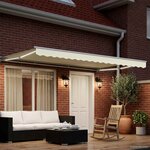 vidaXL Auvent rétractable électrique Crème et Blanc 4 × 3 5 m