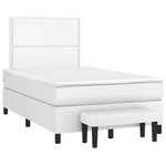 vidaXL Sommier à lattes de lit avec matelas Blanc 120x200cm Similicuir