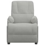 vidaXL Fauteuil de massage gris clair similicuir daim