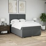 vidaXL Sommier à lattes de lit avec matelas Gris foncé 140x200cm Tissu
