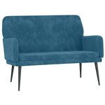 vidaXL Banc Bleu 108x79x79 cm Velours