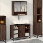vidaXL Armoire lavabo de salle de bain chêne marron bois d'ingénierie