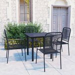 vidaXL Ensemble à manger de jardin 5 Pièces noir verre et acier