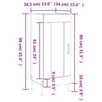 vidaXL Buffet Noir 34 5x34x90 cm Bois d'ingénierie
