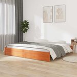 vidaXL Cadre de lit Cire marron 180 x 200 cm Bois de Pin Massif