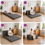 vidaXL Canapé-lit pliable 90 x 67 x 45 cm Gris foncé
