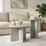 vidaXL Ensemble de tables d'appoint 2 Pièces Gris béton Bois d'ingénierie
