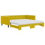 vidaXL Lit de jour avec gigogne et matelas jaune 100x200 cm velours