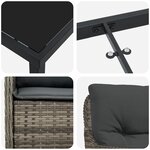 vidaXL Ensemble de salle à manger de jardin 5 pièces avec coussins gris poly rattan