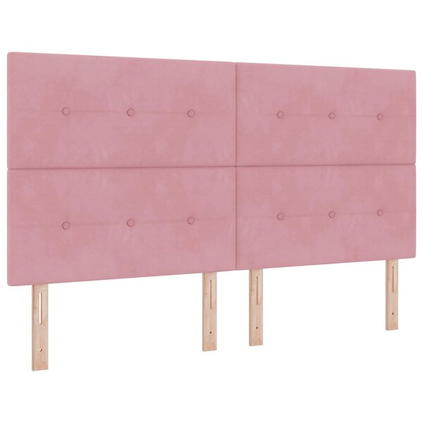 vidaXL Tête de lit LED avec bandes LED Rose 180 cm Velours