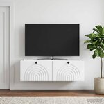 vidaXL Meuble TV mural Blanc 98 x 31 x 30 cm Bois d'ingénierie