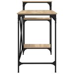 Bureau table poste de travail meuble d'ordinateur informatique étude et étagères chêne sonoma 135 x 50 x 90cm bois ingénierie/fer brun 02_0023818