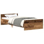 vidaXL Cadre de lit sans matelas vieux bois 90x200 cm bois ingénierie