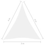 vidaXL Voile de parasol tissu oxford triangulaire 3x4x4 m blanc