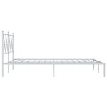 vidaXL Cadre de lit métal avec tête de lit blanc 140x190 cm