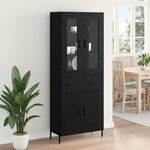 vidaXL Haut Armoire Chêne noir 69 5 x 34 x 180 cm Bois d'ingénierie