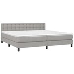 vidaXL Sommier à lattes de lit matelas LED Gris clair 200x200 cm Tissu