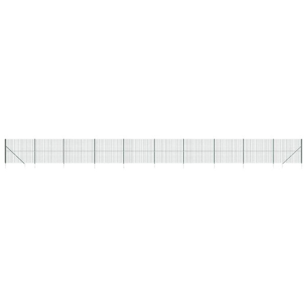 vidaXL Clôture en treillis métallique et piquet d'ancrage vert 1 6x25m