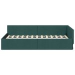 vidaXL Cadre de lit d'angle avec tête de lit Vert foncé 80 x 200 cm