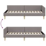 vidaXL Cadre de lit d'angle avec tête de lit Taupe 80 x 200 cm tissu