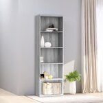 vidaXL Bibliothèque 5 niveaux Sonoma gris 60x30x189 cm